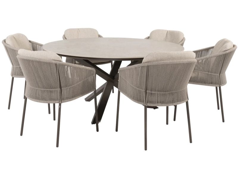 Prado Florence dining tuinset 160xH75 cm rond 7 delig keramiek