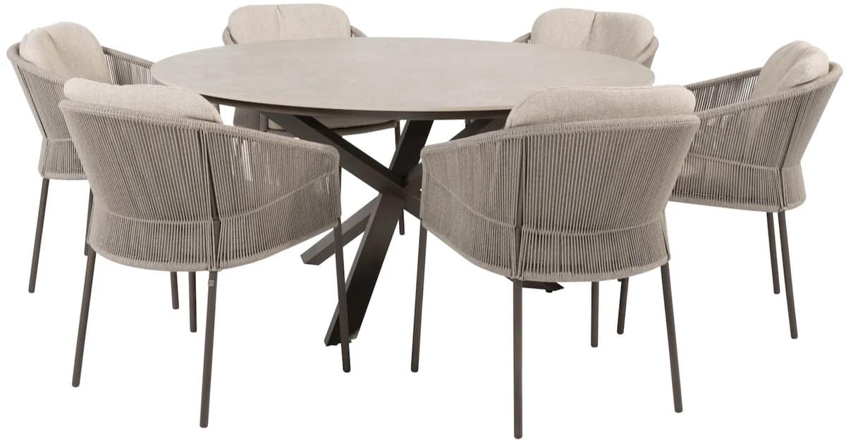 prado florence dining tuinset 160xh75 cm rond 7 delig keramiek