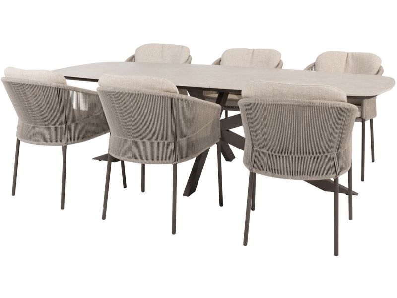 Prado Florence dining tuinset 240x105xH75 cm 7 delig terre keramisch