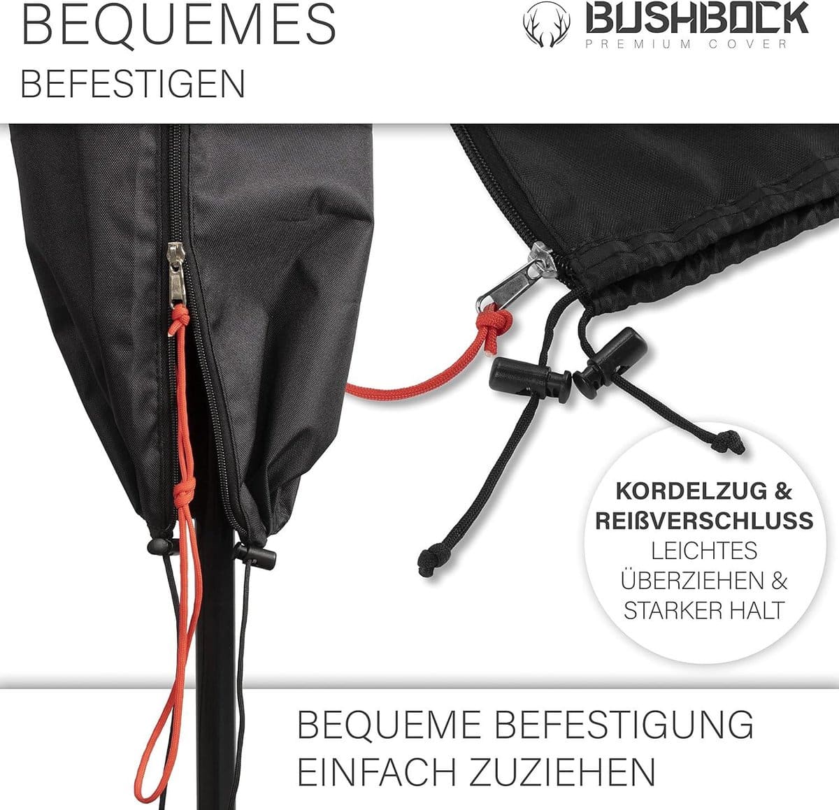premium parasolhoes bushbock® ultra robuust en met ventilatieopeningen