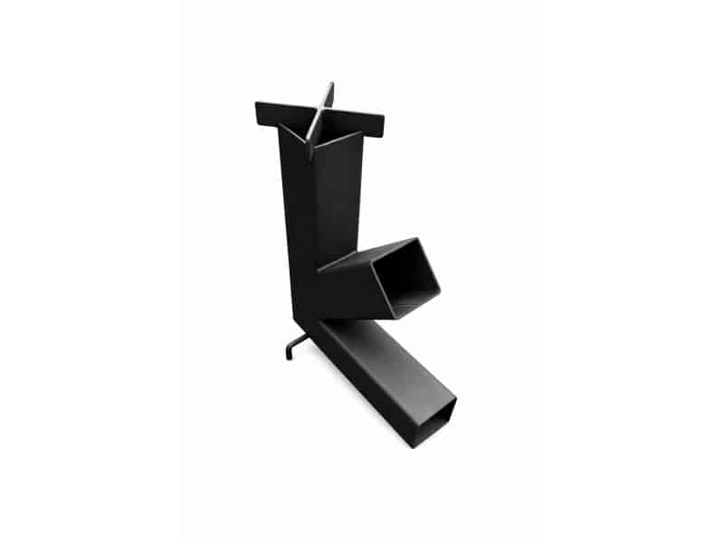 Premium Rocket Stove - 10 kg Staal - Nederlands Product - Robuust Buitenfornuis - 40x20x56 cm - Houtgestookt - Zwart