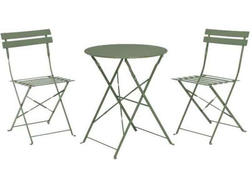 Pro Garden bistroset staal groen 3-delig