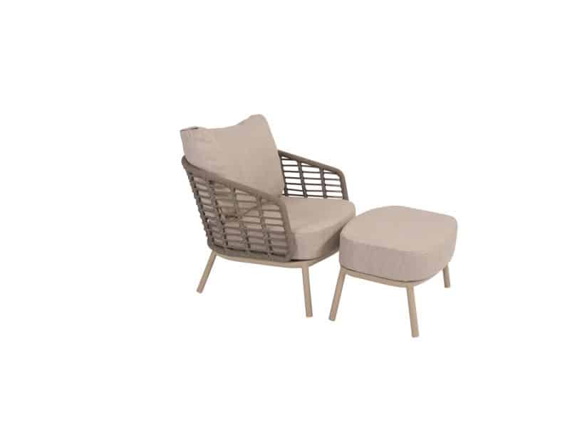 Puglia low dining chair incl. voetenbank