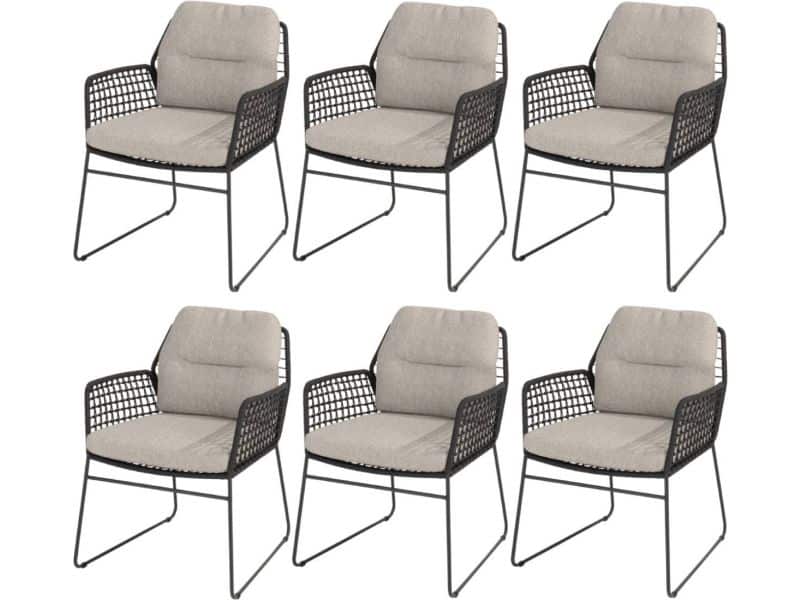 Rhodos dining tuinstoel antraciet Taste 4SO set van 6