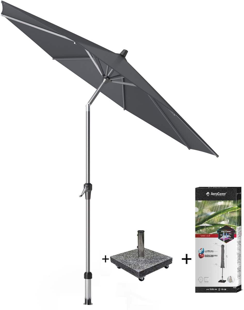 riva parasol 250 cm rond antraciet met kniksysteem met 40