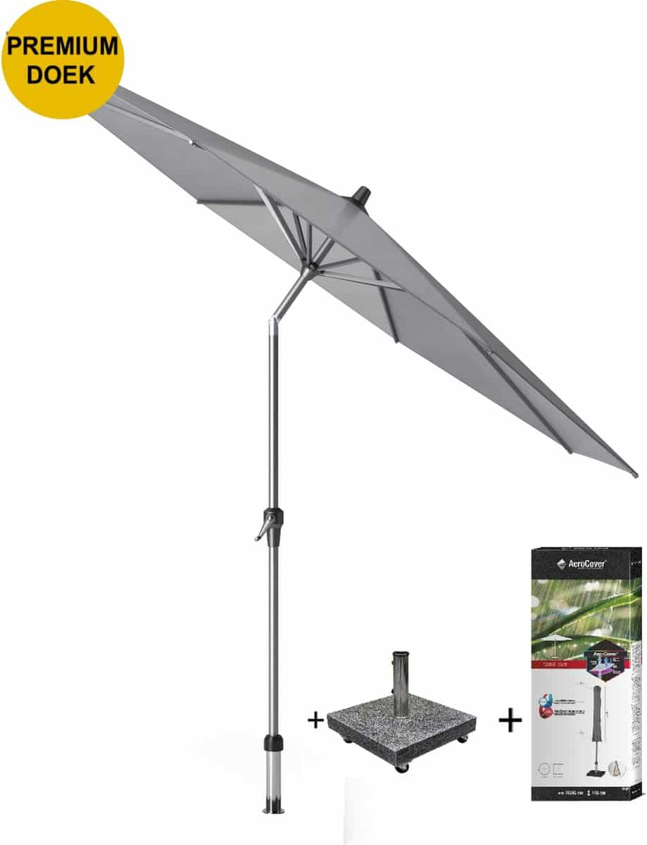 riva premium parasol 300 cm rond manhattan met kniksysteem met