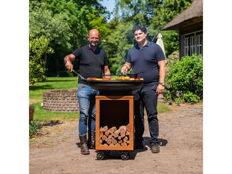 RJRoyal Living BBQ Plancha Grill Hermano XXL Blackline Cortenstaal
