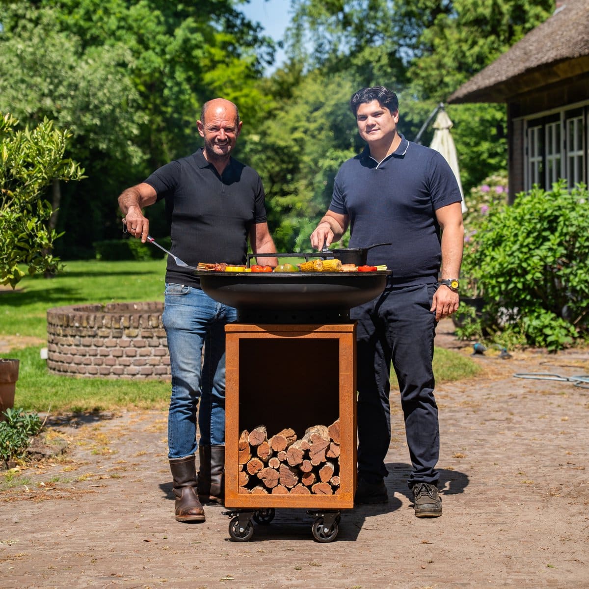 rjroyal living bbq plancha grill hermano xxl blackline cortenstaal