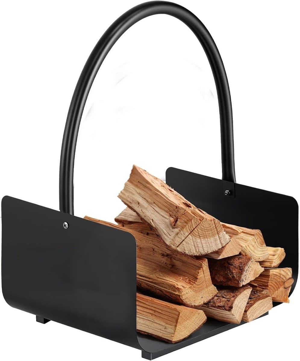 robuuste haardhoutmand van staal 40 x 30 x 37 cm voor binnen en buiten