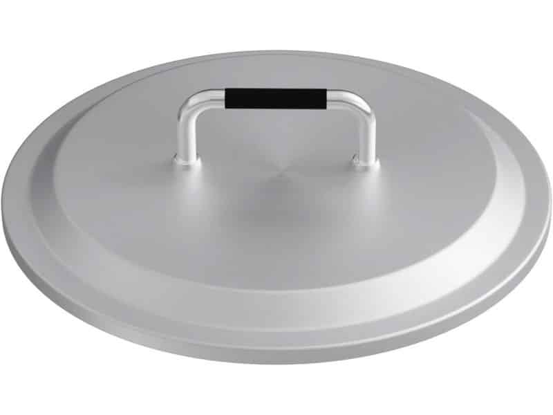 Roestvrijstalen vuurkorfdeksel 49,5 cm met hittebestendig handvat voor buitengebruik