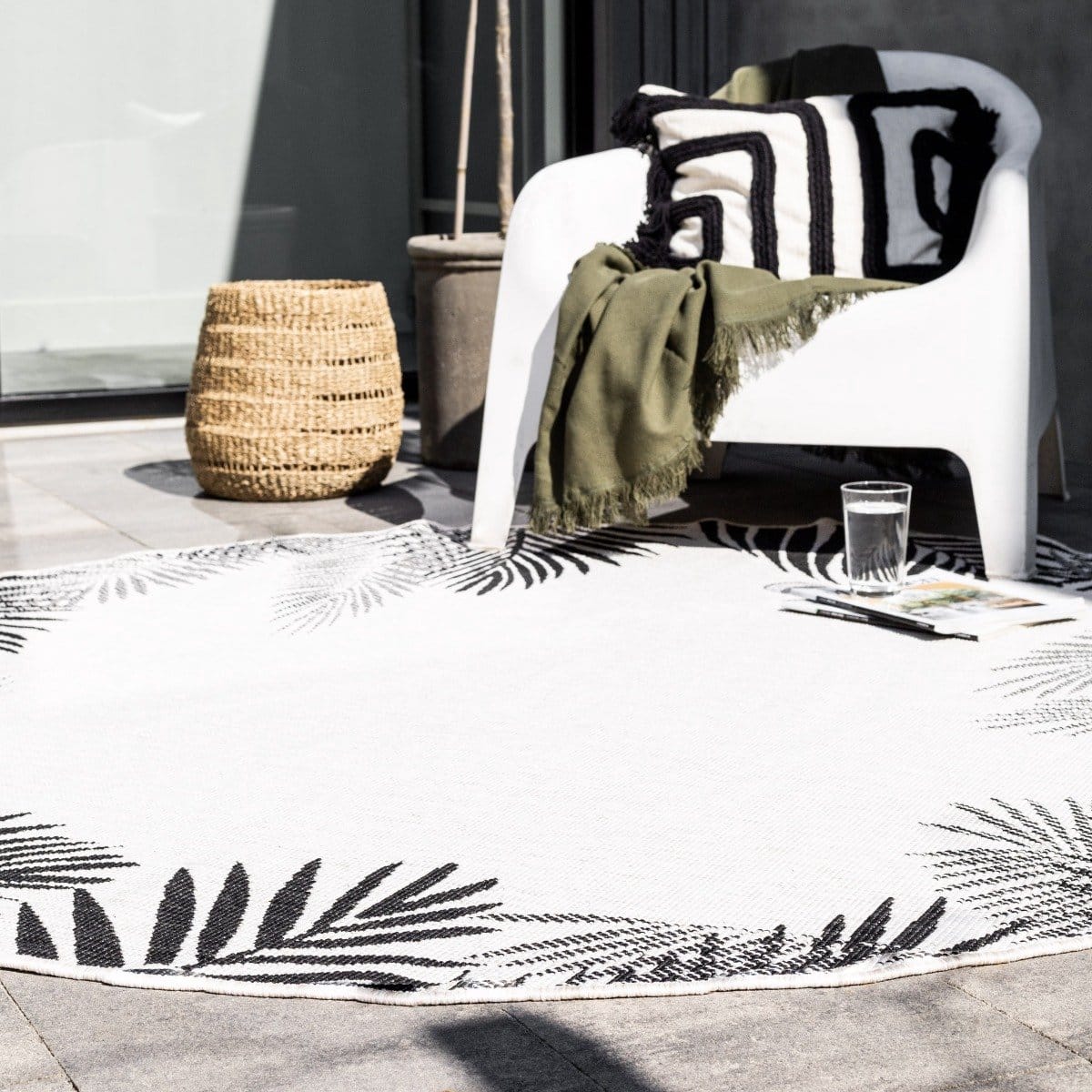 rond buitenkleed leaf zwart dubbelzijdig eva interior rond 240 Ø (xxl