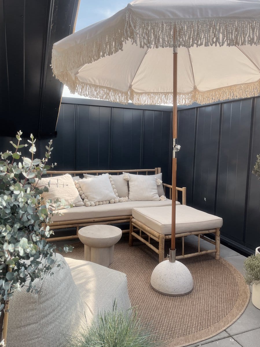 rond jute buitenkleed outdoor naturel 200cm mrcarpet