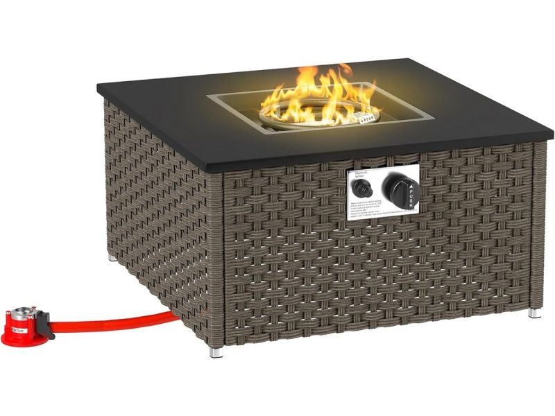 Rookloze vuurkorftafel met terrasverwarming - 13 kW