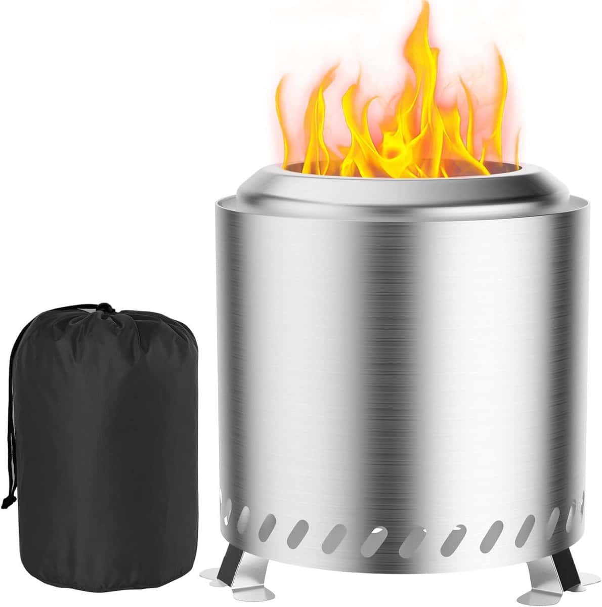 rookvrije haard voor buiten ideaal voor balkon en terras 22 x 22 x 26 cm roestvrij staal