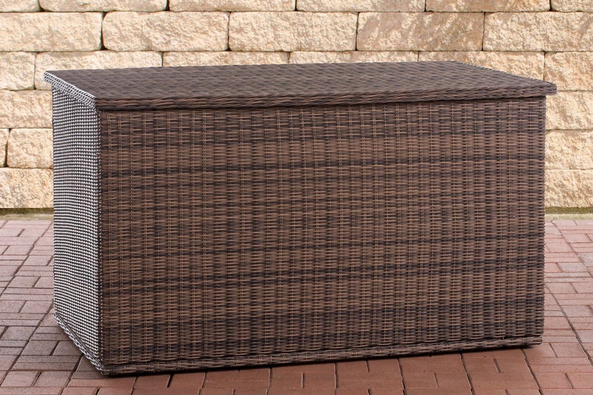 rotan opbergbox xl 125cm bruin tuinkussenbox waterdicht met deksel voor binnen & buiten tuinbox
