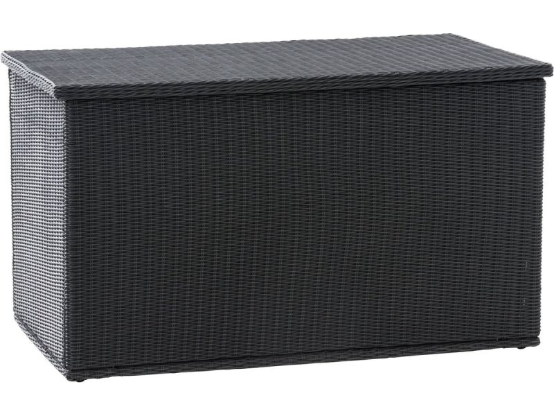 Rotan Opbergbox XL - 148 x 85 x 84 cm Zwart - Tuinkussenbox - Waterdicht - Met deksel - Voor binnen & buiten - Tuinbox