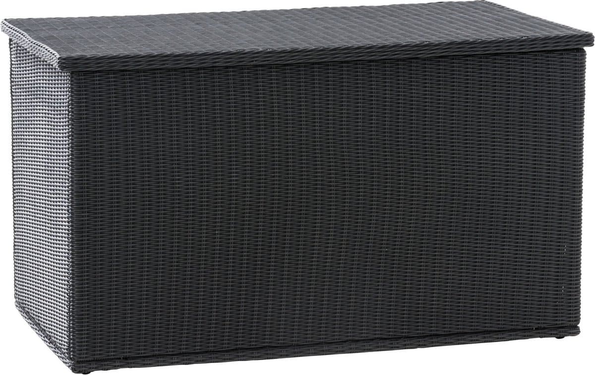 rotan opbergbox xl 148 x 85 x 84 cm zwart tuinkussenbox waterdicht met deksel voor binnen & buiten tuinbox