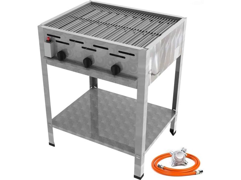 RVS Gas BBQ Meister Solide met onderstel 12 kW