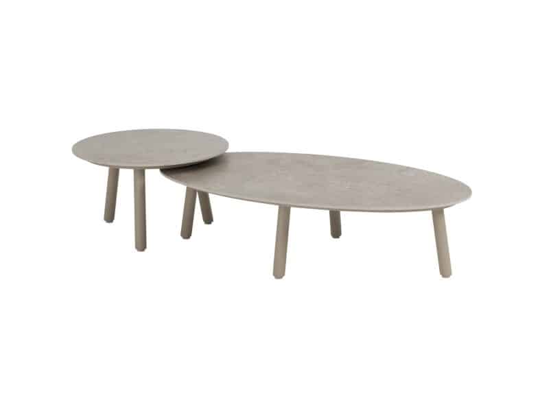 Salute lounge tuintafels set van 2 latte keramisch blad Taste 4SO