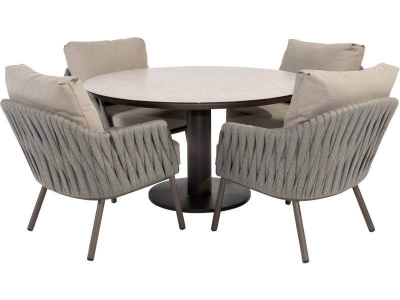 Sarah Cannes low dining tuinset 130xH69 cm 5 delig keramiek