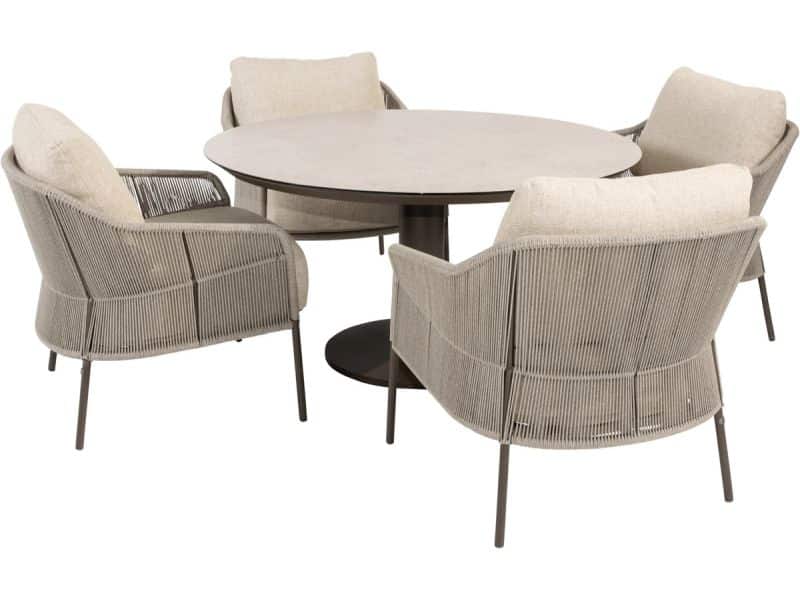 Sarah Florence low dining tuinset 130xH69 cm 5 delig keramiek