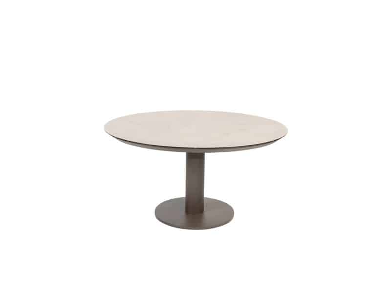Sarah low dining tafel terre met printed keramiek top 130 cm Ø
