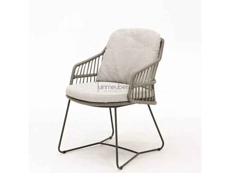 Sempre dining chair Anthracite Silver Grey with 2 cushions
