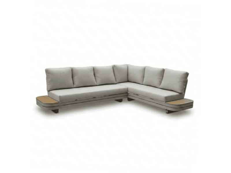 Serrento hoek loungeset rechts 6 personen | aluminium + polywood | beige | 2-delig - 241x226cm