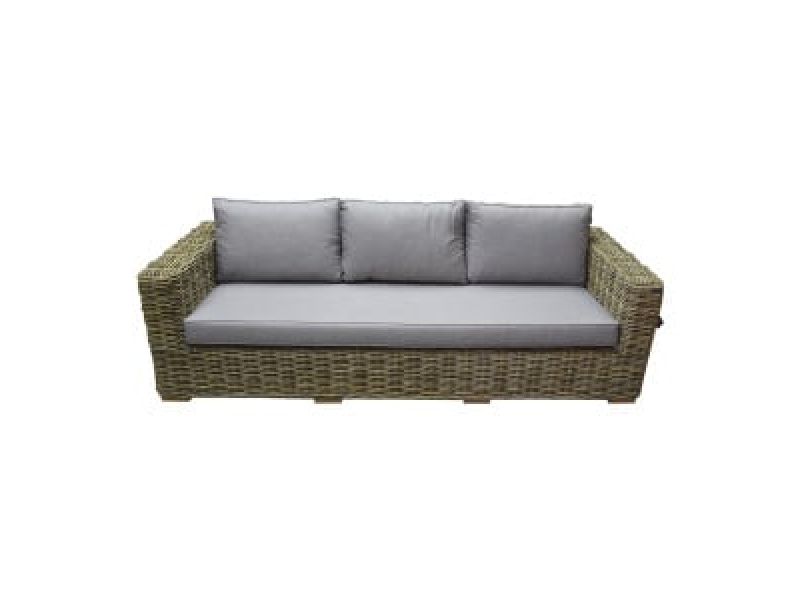 Serva 3-zitsbank naturel rotan southend