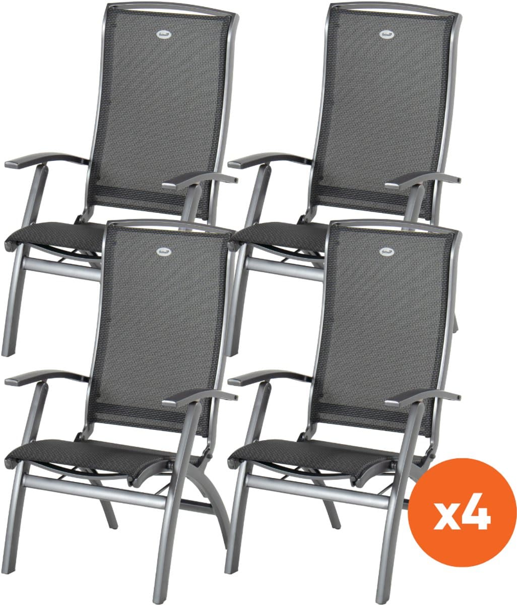 set van 4 hartman da vinci aluminium standenstoel