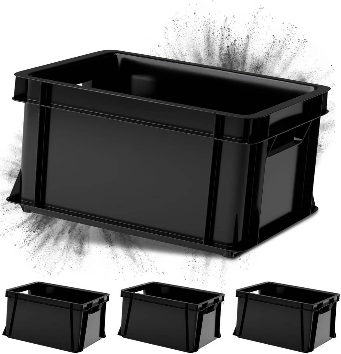 set van 4 opbergboxen 11 liter stapelbare kunststof boxen