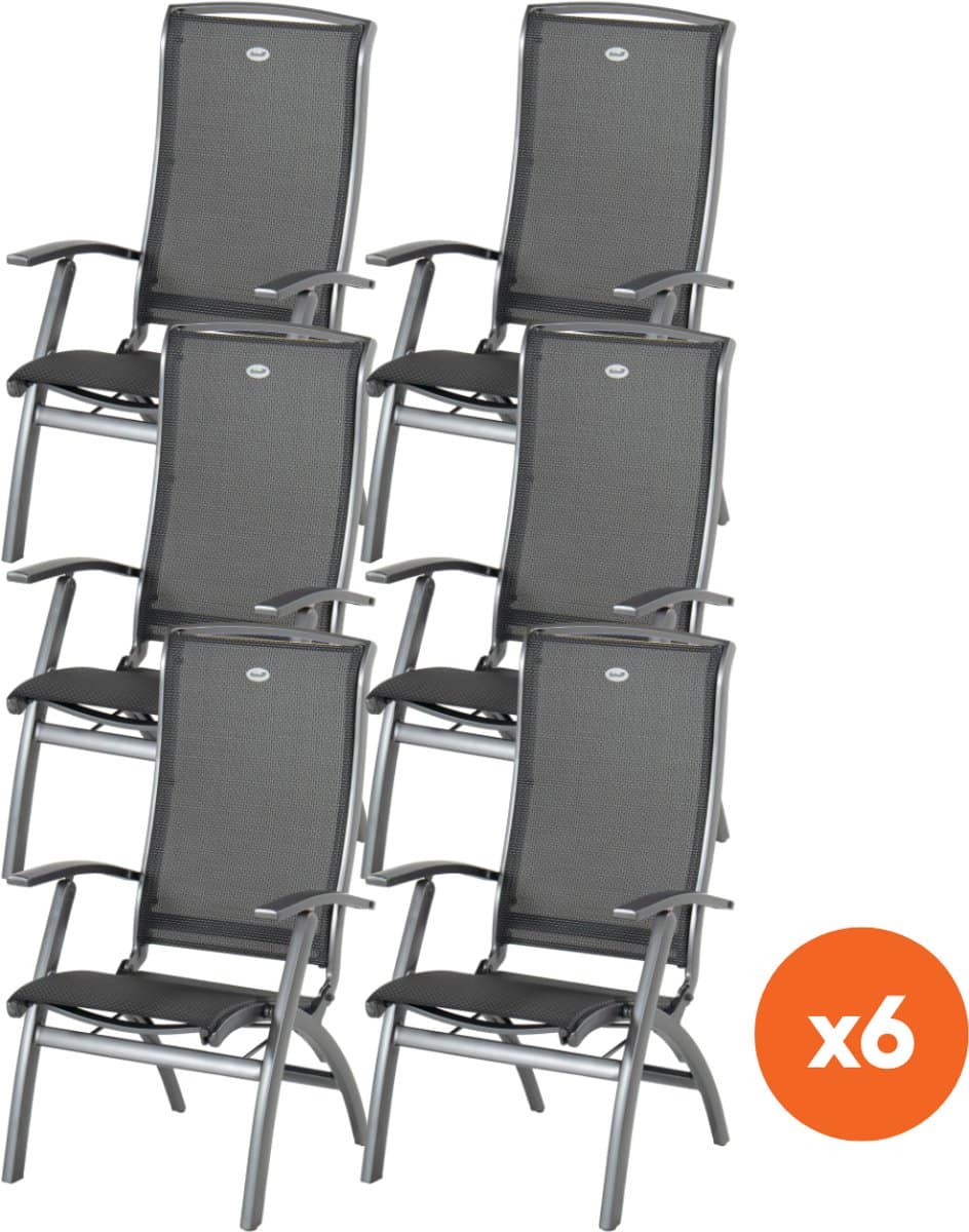 set van 6 hartman da vinci aluminium standenstoel