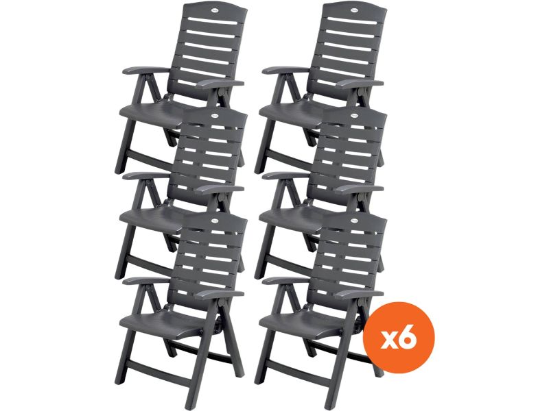 Set van 6 - Hartman Florion Recliner verstelbare tuinstoel