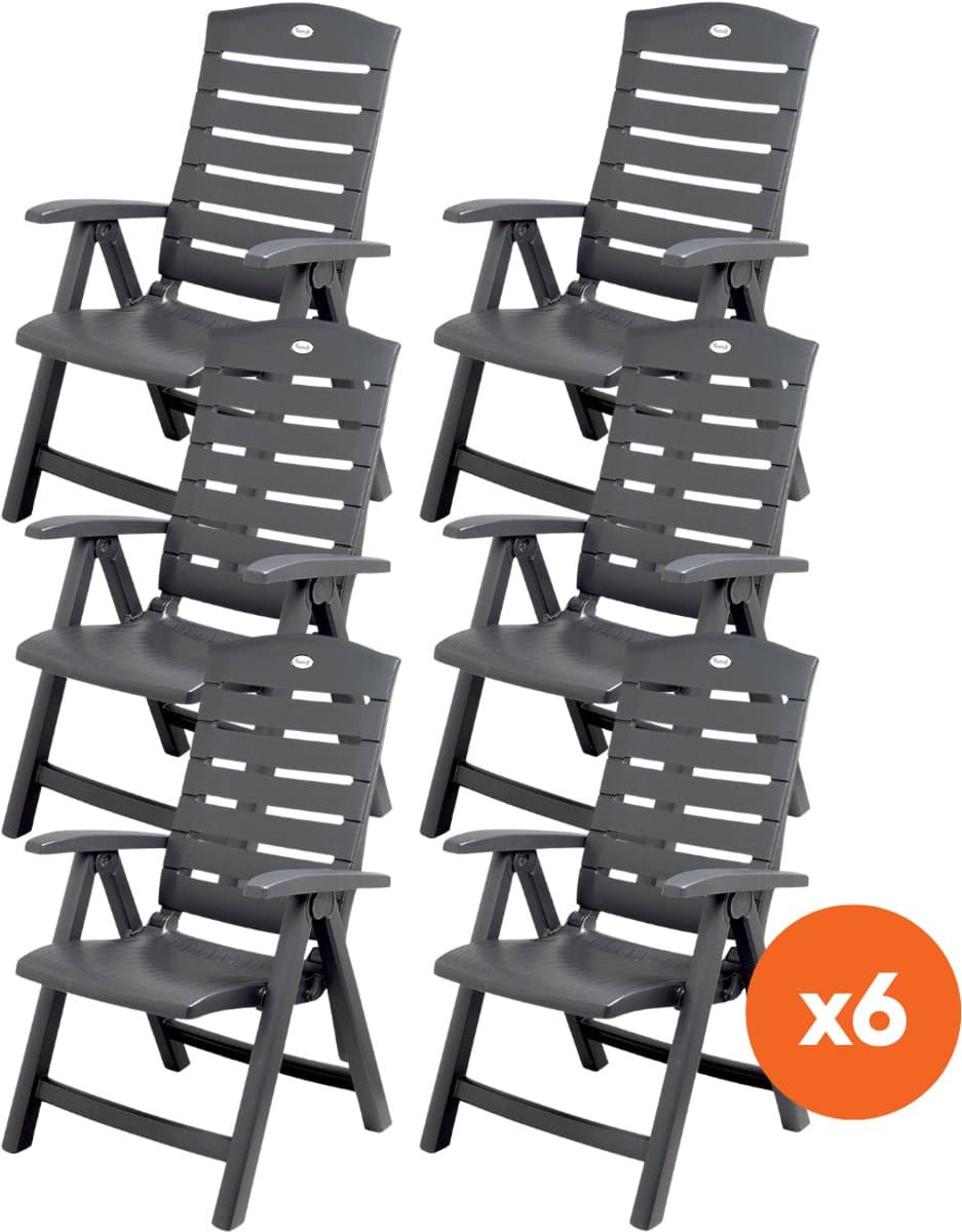 set van 6 hartman florion recliner verstelbare tuinstoel