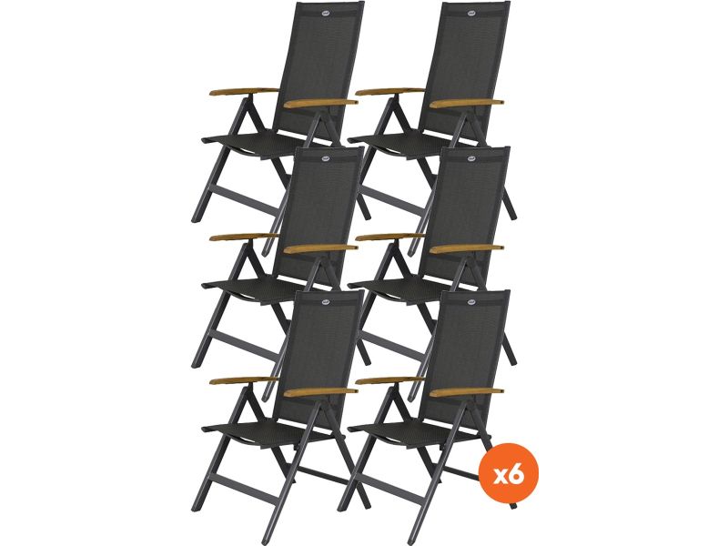 Set van 6 - Hartman Napoli verstelbare stoel - Teak