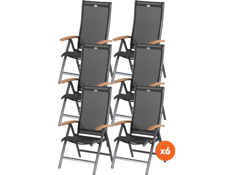 Set van 6 - Hartman Salvatore verstelbare stoel - Teak
