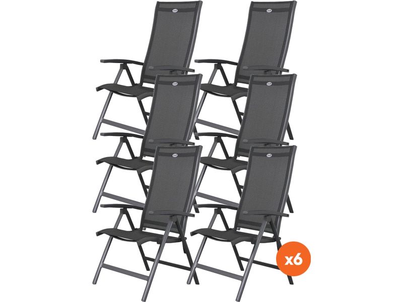 Set van 6 - Hartman Salvatore verstelbare tuinstoel