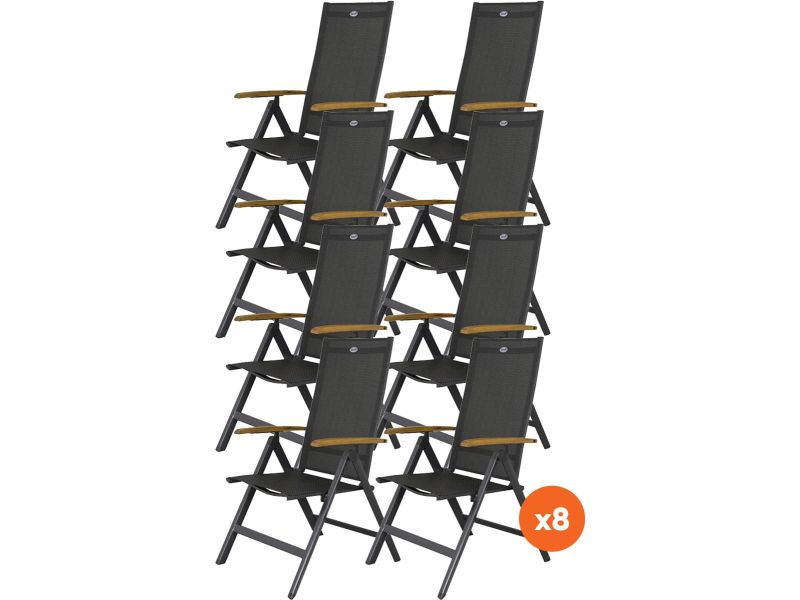 Set van 8 - Hartman Napoli verstelbare stoel - Teak