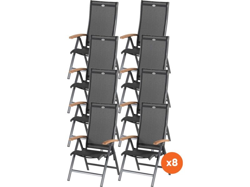 Set van 8 - Hartman Salvatore verstelbare stoel - Teak
