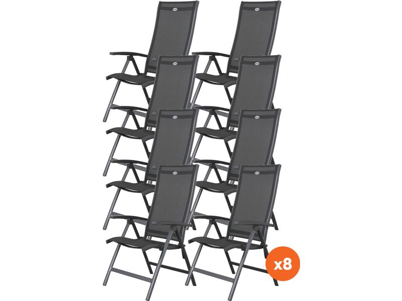 Set van 8 - Hartman Salvatore verstelbare tuinstoel