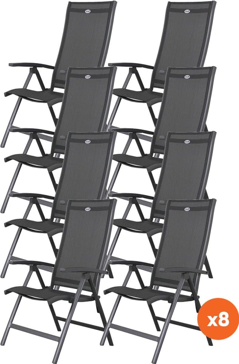 set van 8 hartman salvatore verstelbare tuinstoel