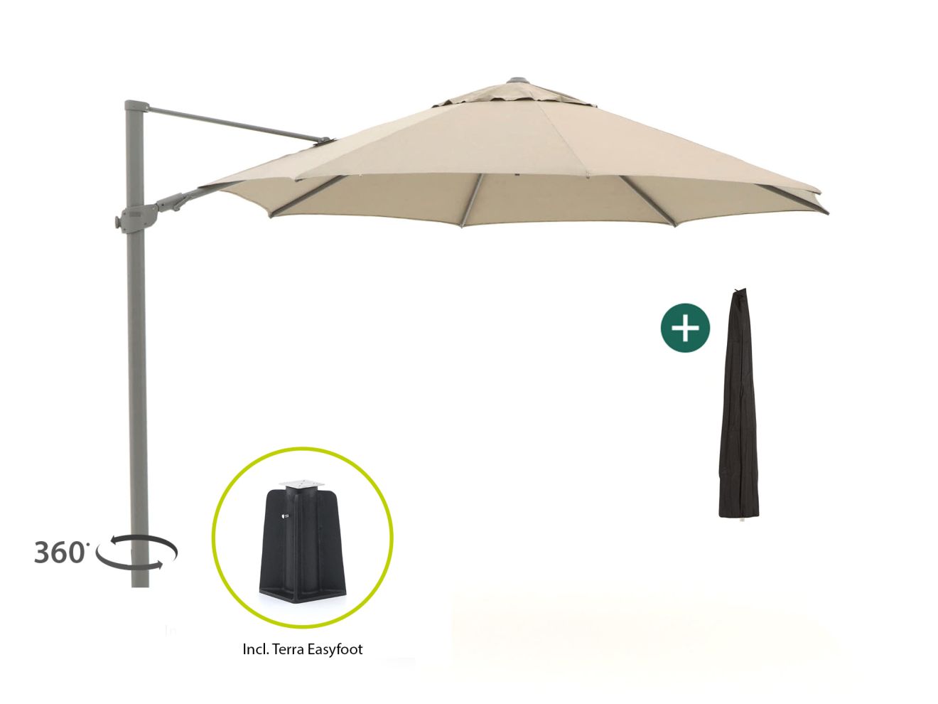 shadowline austin zweefparasol ø 350cm laagste prijsgarantie!