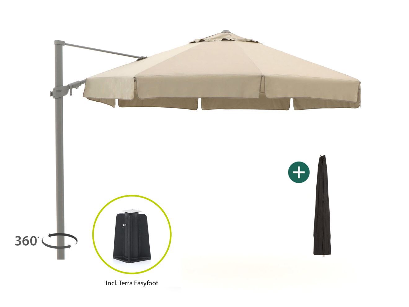 shadowline miami zweefparasol ø 350cm laagste prijsgarantie!