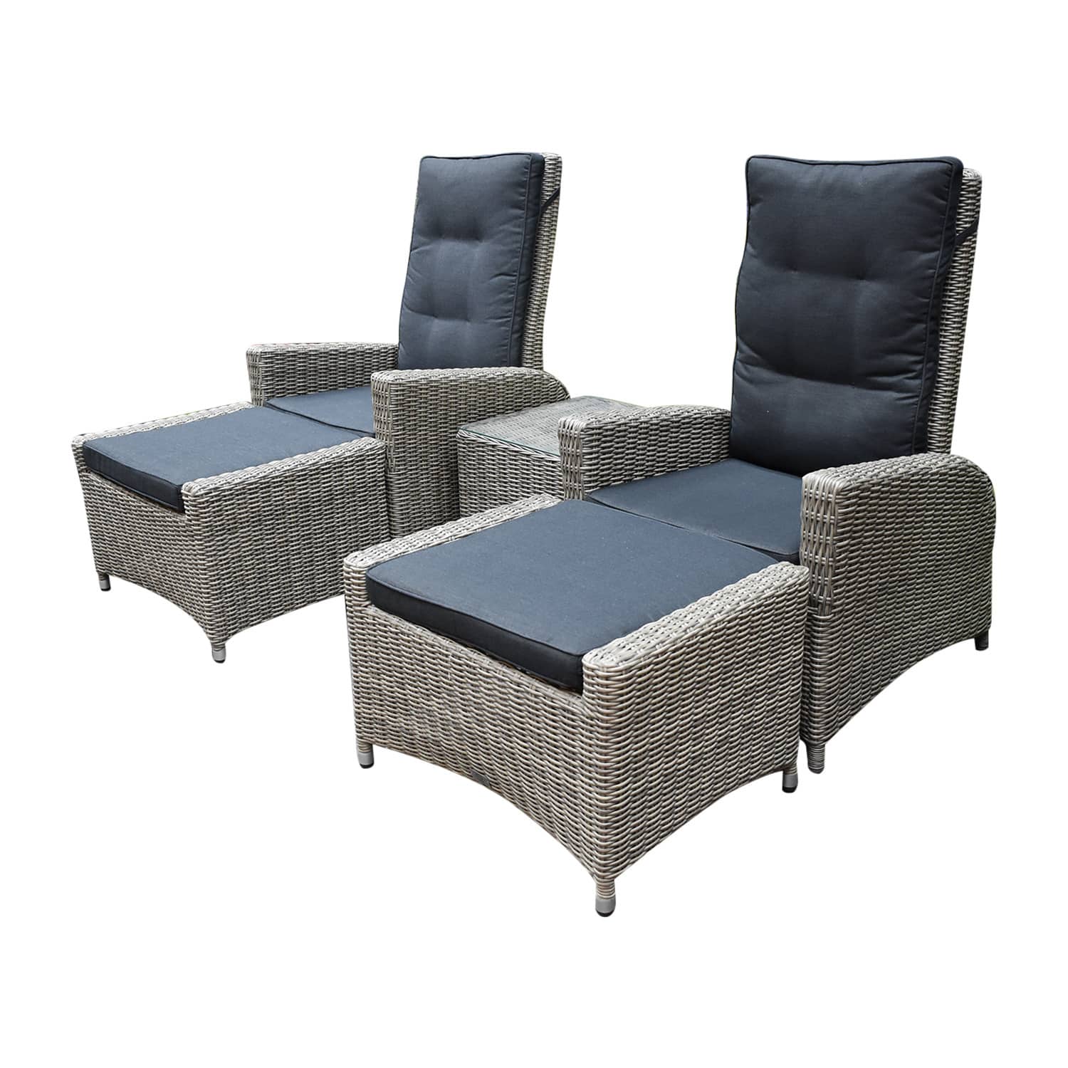 showroommodel menorca lounge balkonset verstelbaar 5 delig grijs