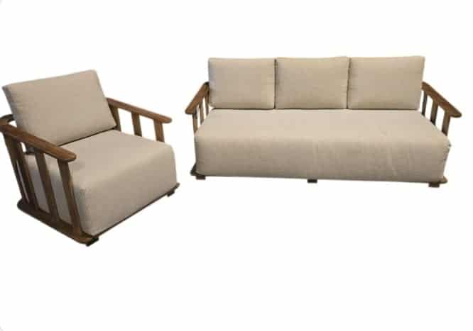 showroommodel milano stoel bank loungeset 2 delig teakhout