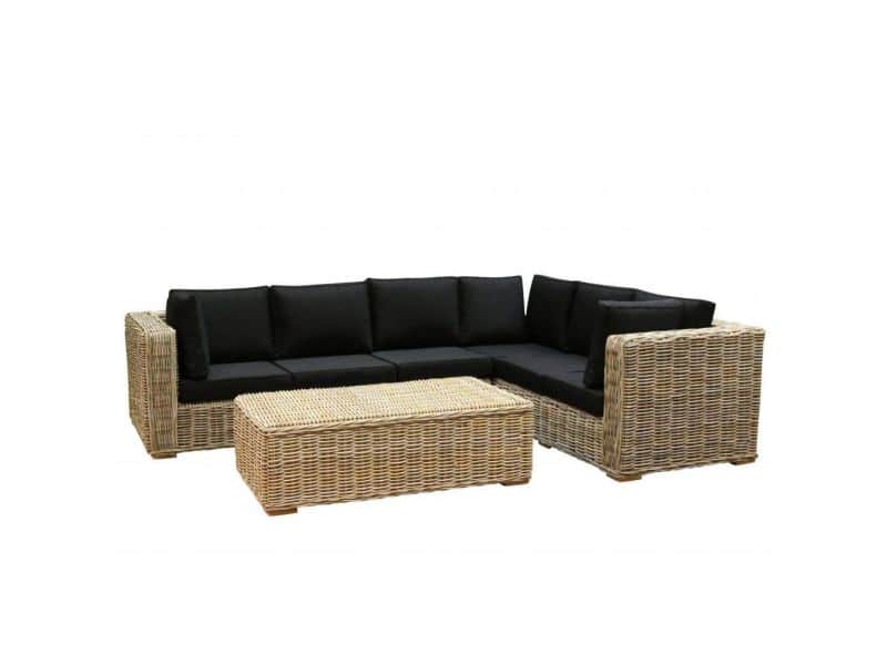 Showroommodel Nissah XL hoek loungeset 3-delig naturel rotan (Rechts)