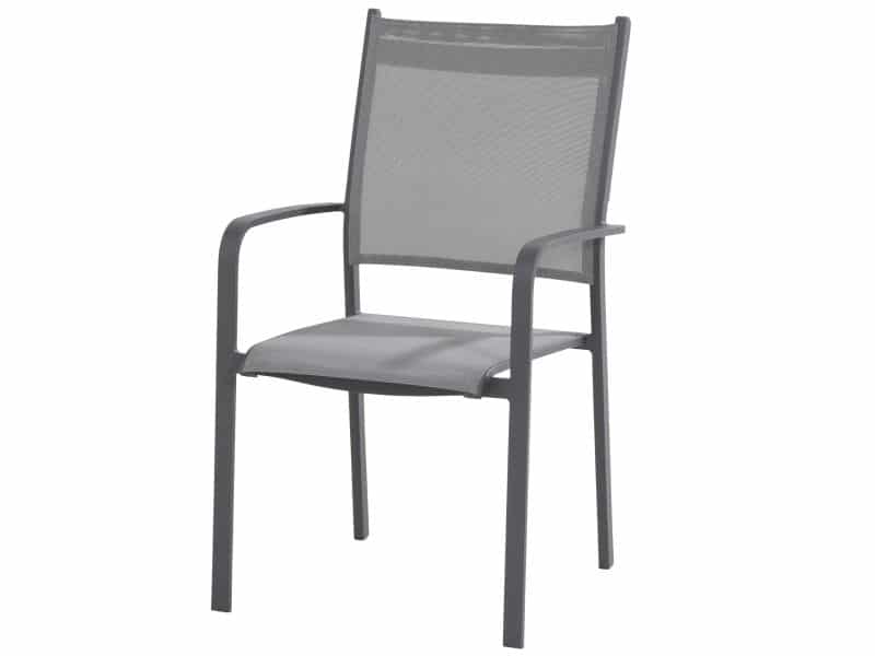 Showroommodel Tosca dining tuinstoel hoge rug matt carbon stapelbaar