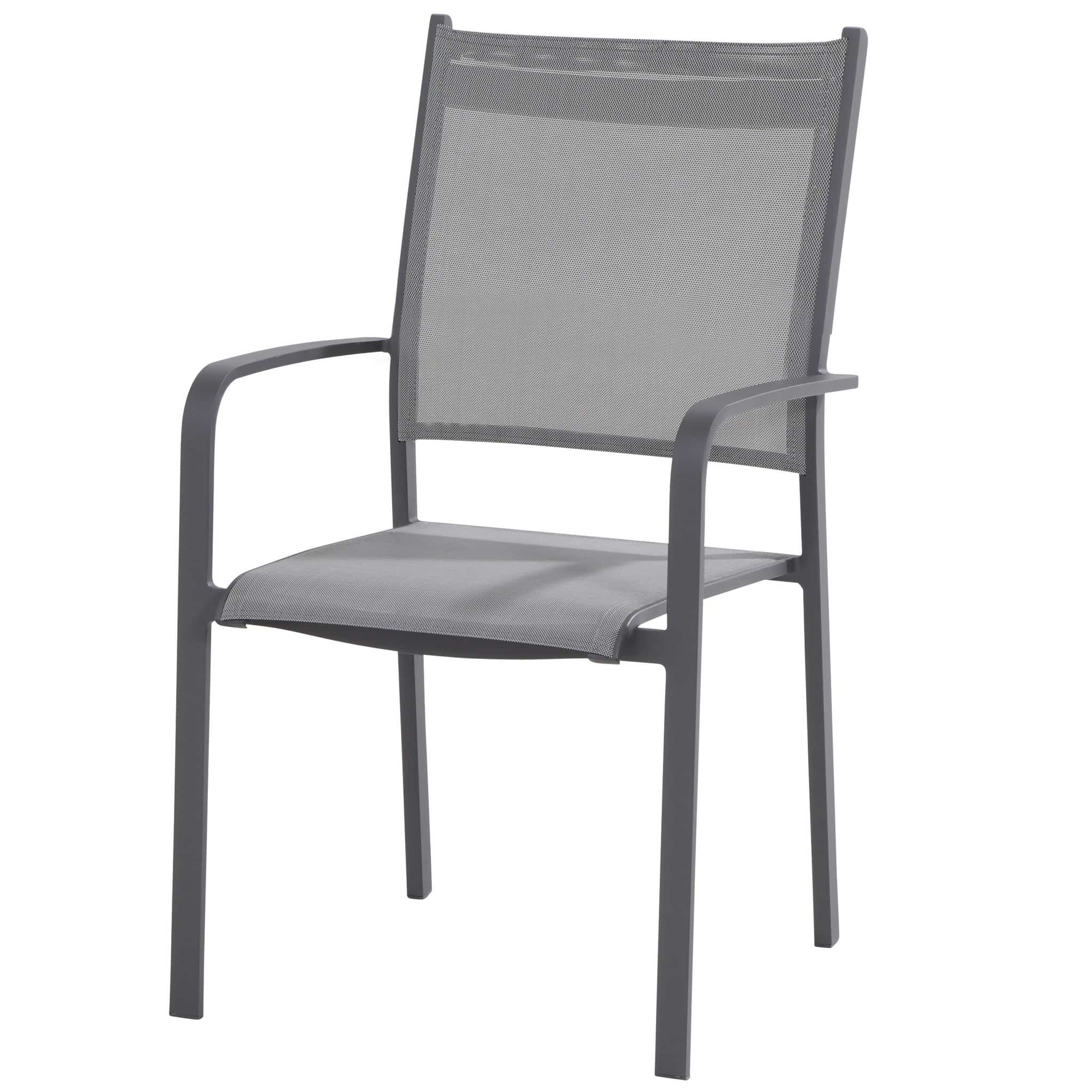 showroommodel tosca dining tuinstoel hoge rug matt carbon stapelbaar