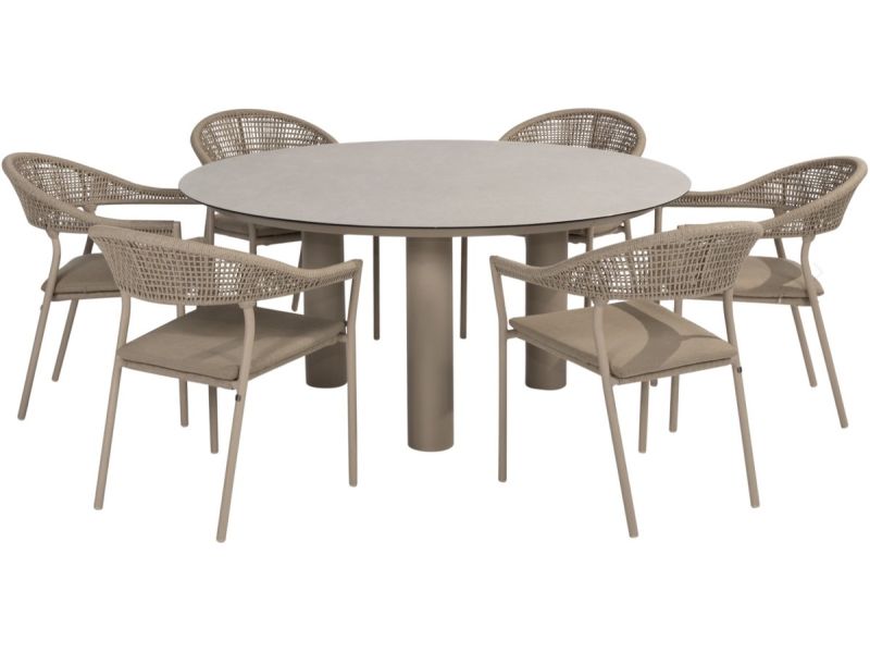 Sienna Donato dining tuinset 160xH75 cm 7 delig keramiek latte