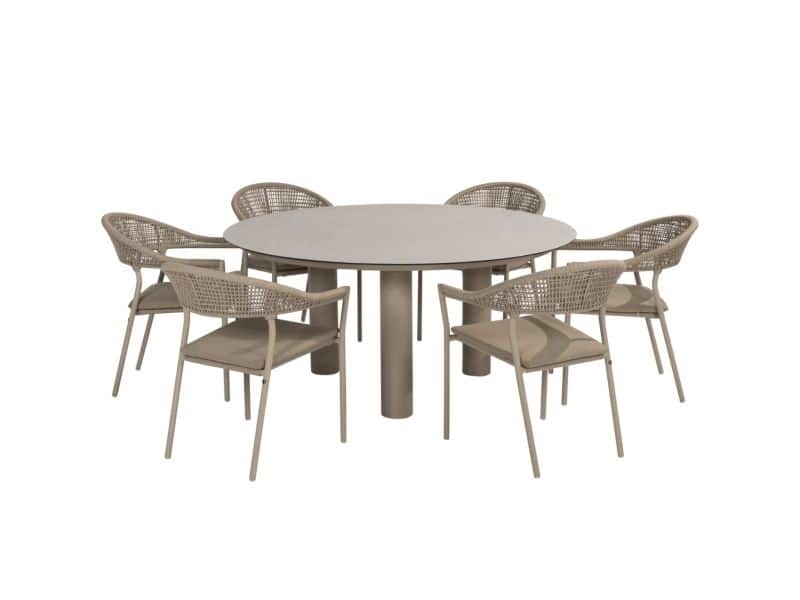 Sienna Donato dining tuinset 160xH75 cm 7 delig keramiek latte Taste 4SO